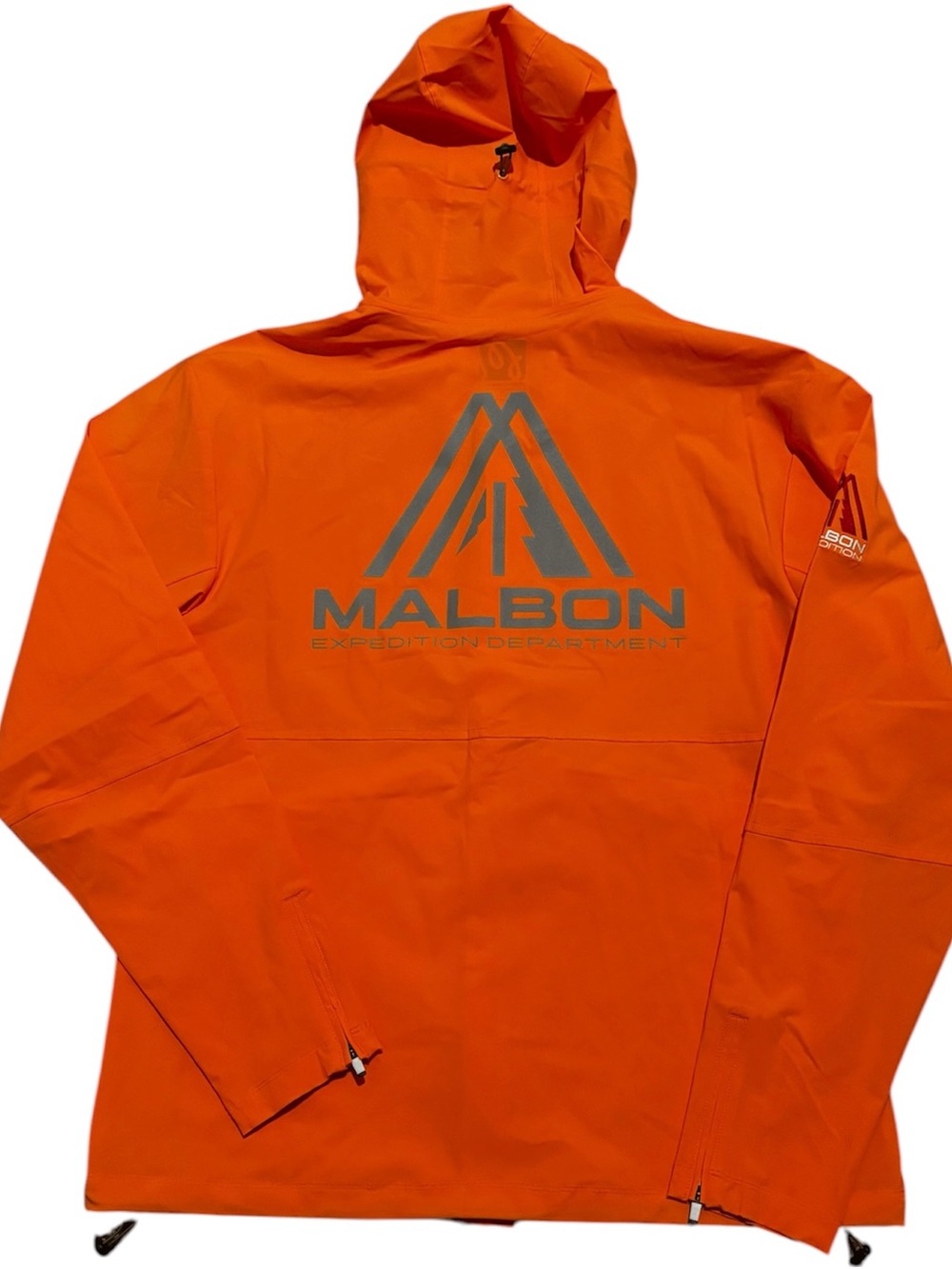 New Malbon Golf Trailhead Shell Jacket w Hood sz M Orange Expedition Department